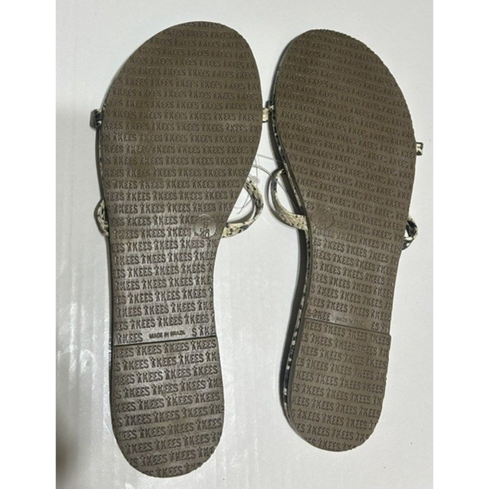 NWOT Snake Print TKEES Double Strap Minimalist Resort Boho Slide Sandals Women 9 - Picture 3 of 6